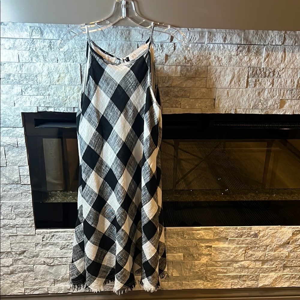 Philosophy Black and White Checkered Midi Dress size 12 P